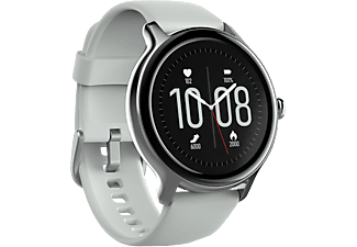 HAMA Fit Watch 4910 - Smartwatch (Armband Länge max./min. 10.6 cm/8.4 cm, Armband Breite: 2 cm, Silikon, Grau/Silber)