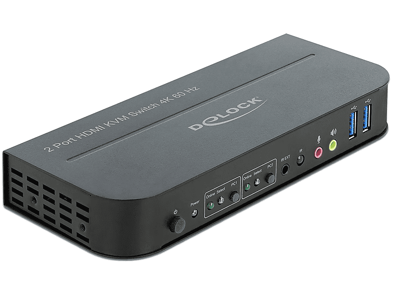 DELOCK 2 Port HDMI 4K 60 Hz, Schwarz
