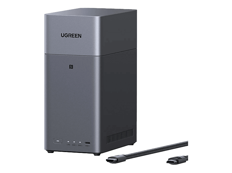 UGREEN NASync DH2300 + HDMI 95998 Cable Bundle NAS 3.5 Anzahl Festplattenschächte: 2 Grau/Silber