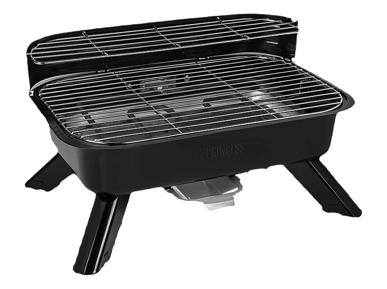 PRINCESS Hybrid barbecue 2IN1 Elektro-/Kohlegrill, Schwarz (2000 W)