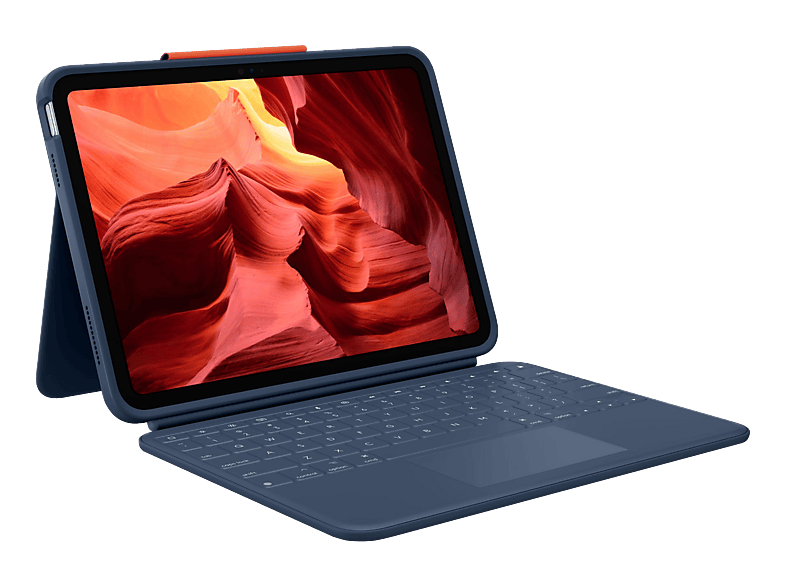 LOGITECH Rugged Combo 4 Touch (iPad 10. Generation) CH EDU Tastatur-Case mit Trackpad Classic Blue
