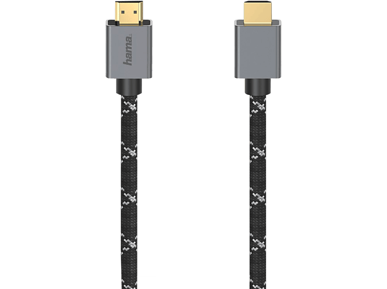 HAMA 200504 HS HDMI 8K M/M 2M - HDMI-Kabel, 2 m, Grau/Schwarz