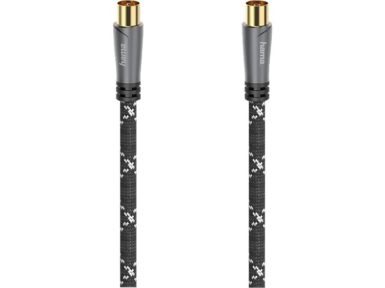 HAMA 00205071 - Antennen-Kabel (Schwarz/Grau/Gold)