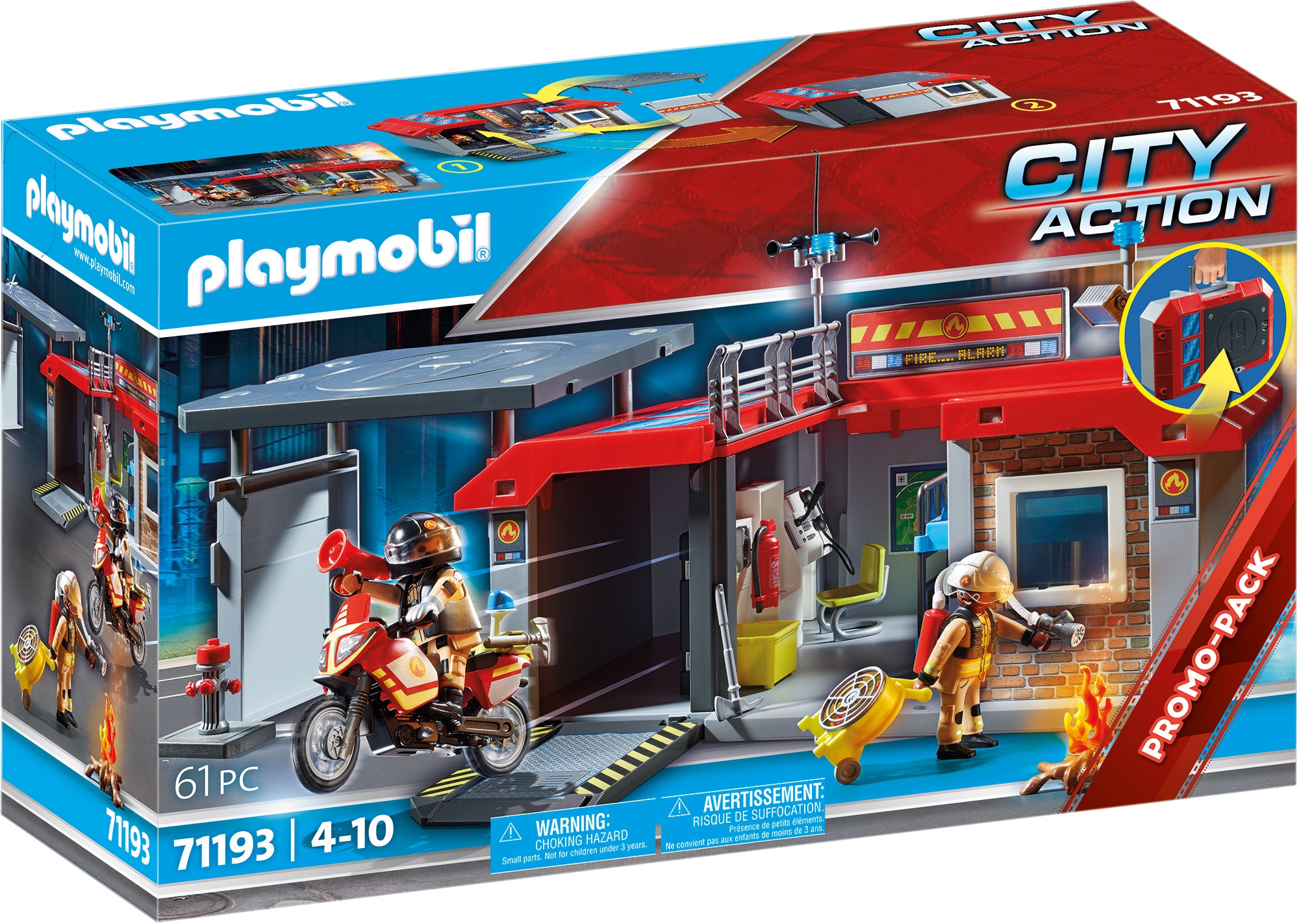 Playmobil® Konstruktions-Spielset »Feuerwehrstation (71193), City Action«, (61 St.), Made in Germany