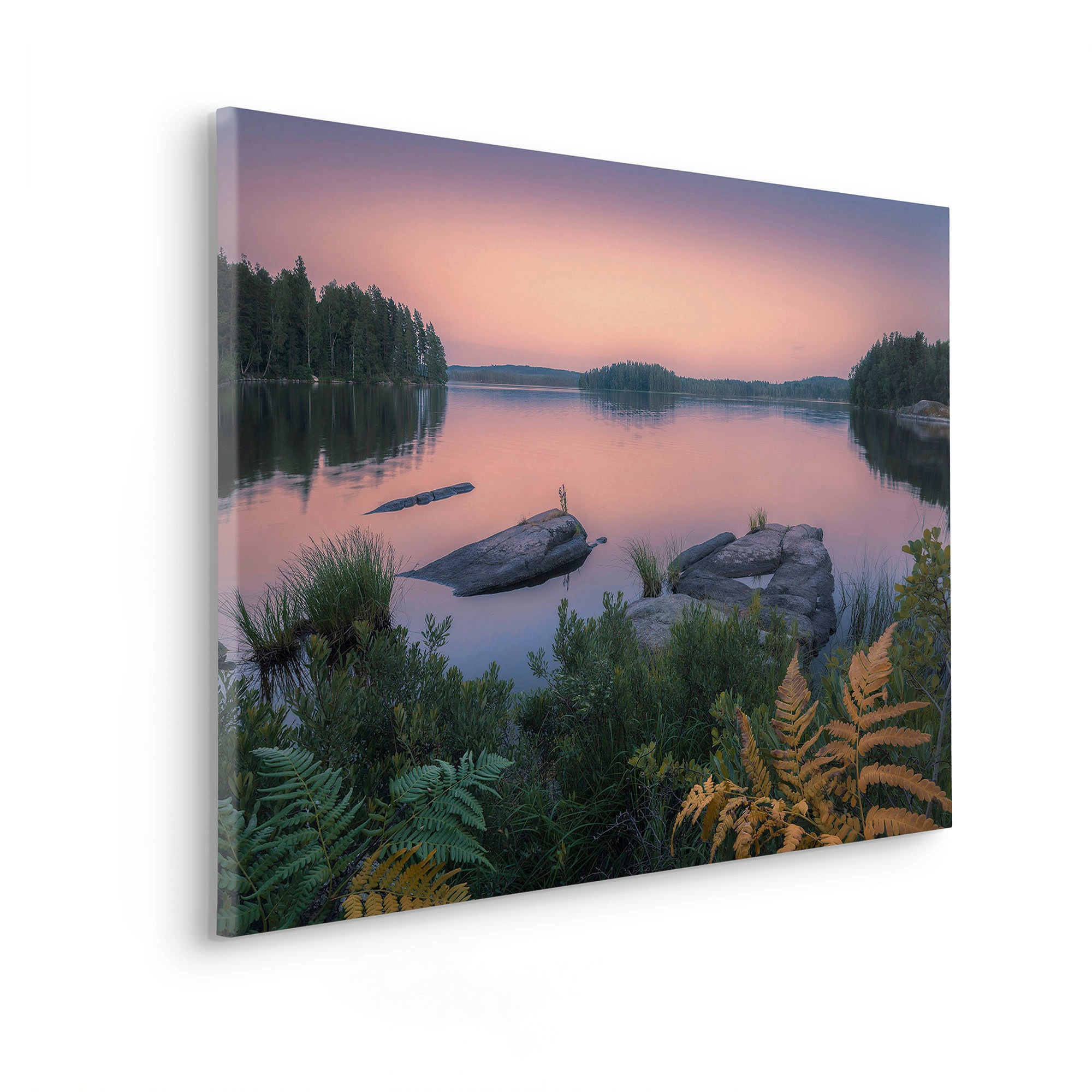 Komar Leinwandbild »Keilrahmenbild - Swedish Blues - Grösse 90 x 60 cm«, Baum-Blätter-Natur-Berge-Blumen-Foto-Jahreszeiten-Landschaft-Meer-Strand-Palmen, (Packung, 1 St.), Deutsches Qualitätsvlies (155 g/m²)