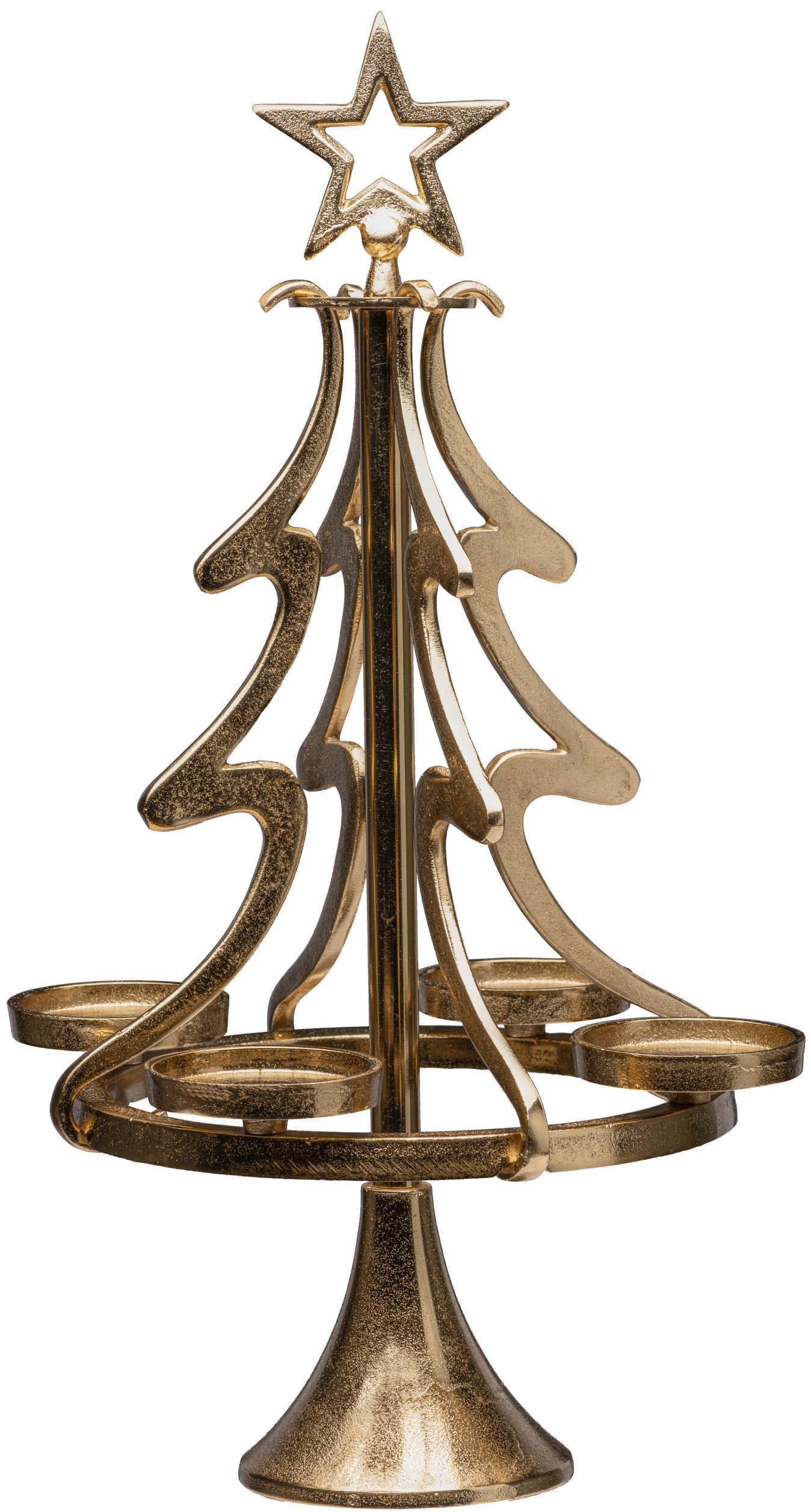 my home Adventsleuchter »Tannenbaum, Weihnachtsdeko«, (1 St.), Kerzenständer aus Aluminium, Höhe 55 cm