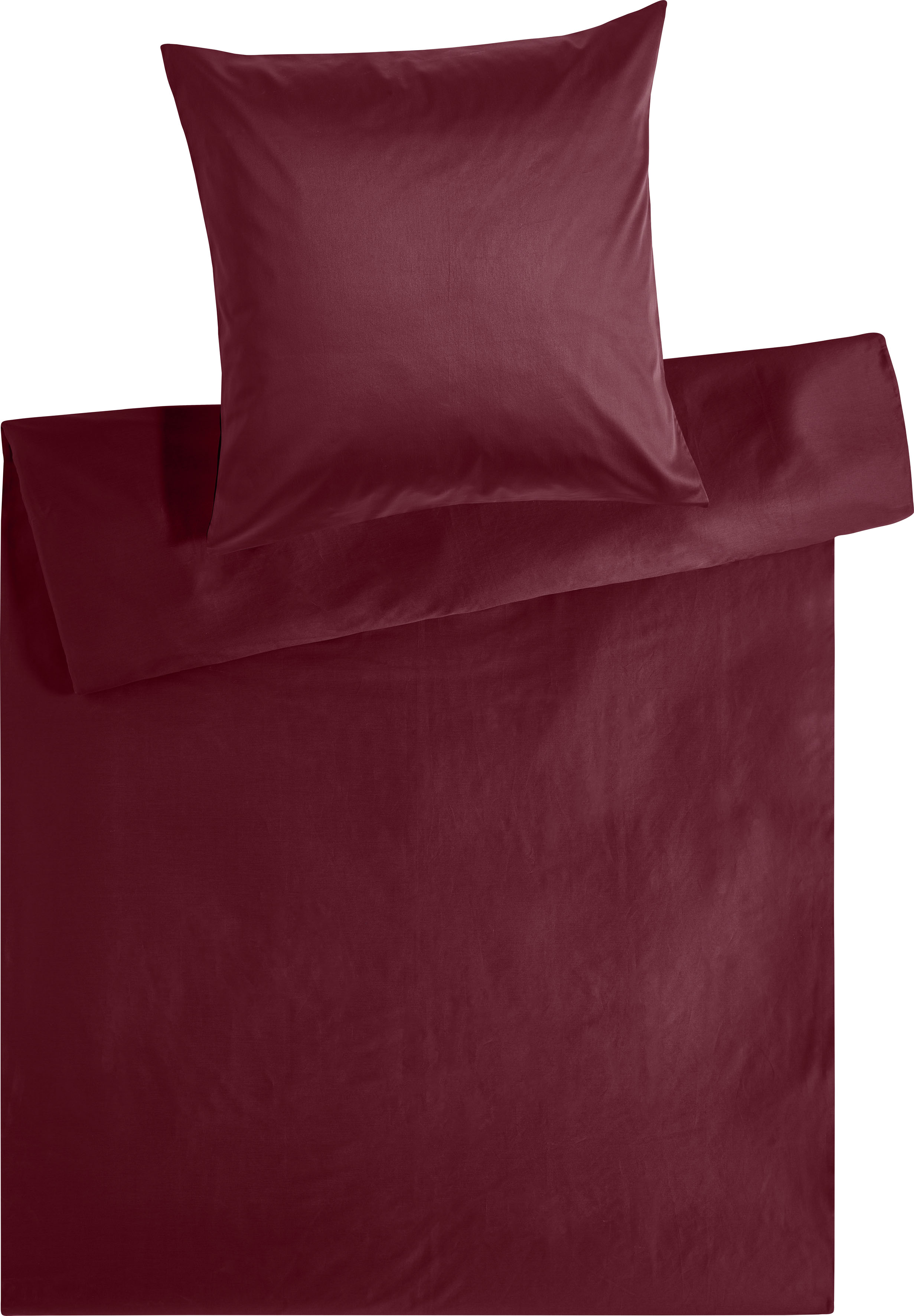 Kneer Bettwäsche »Edel-Satin Uni in 135x200, 155x220 oder 200x200 cm«, (2 tlg.), Bettwäsche aus Baumwolle in Satin-Qualität, unifarbene Bettwäsche