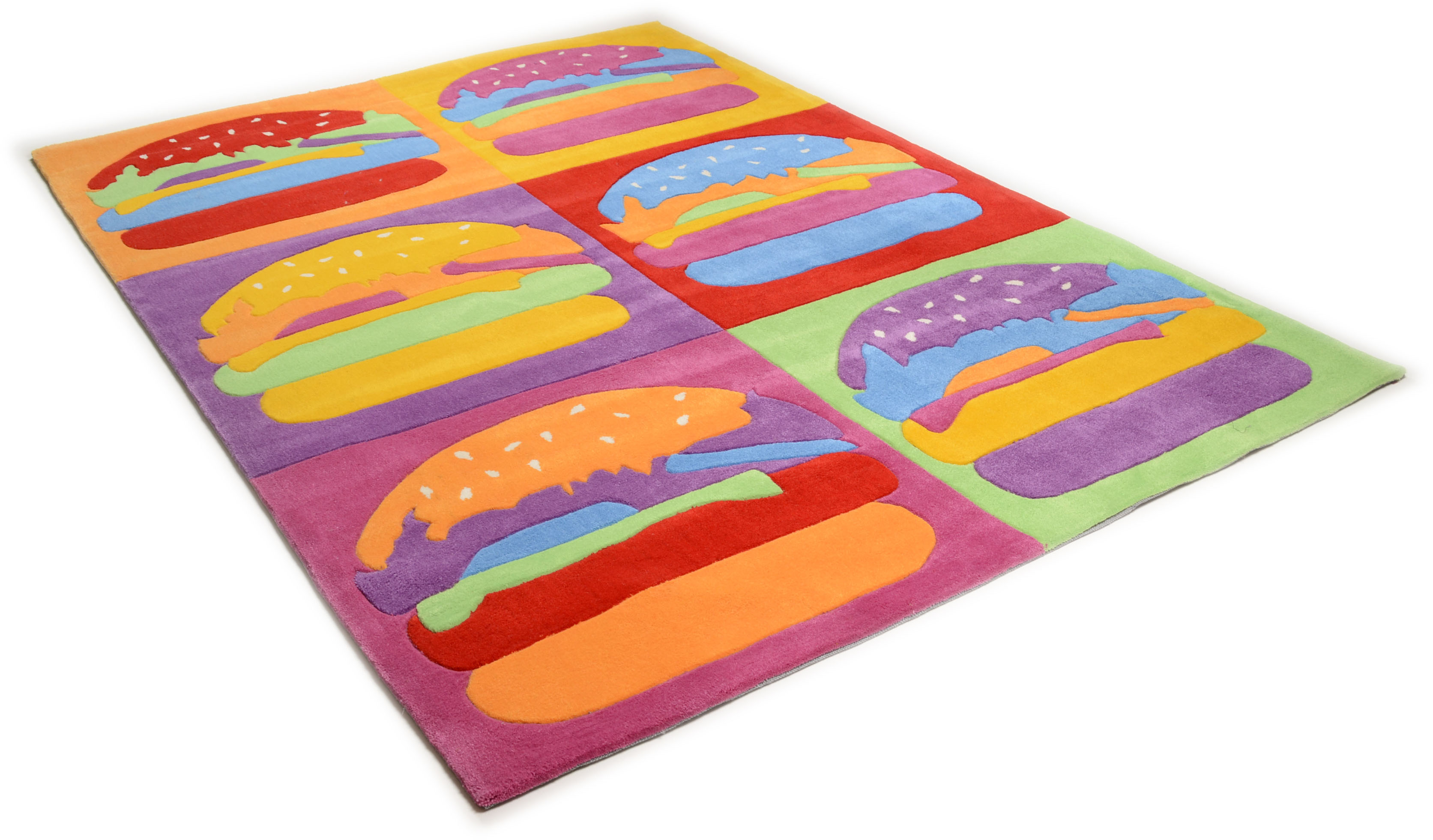 THEKO Kinderteppich »Burger«, rechteckig, Kurzflor, kräftige Farben, Kinder- und Jugendzimmer