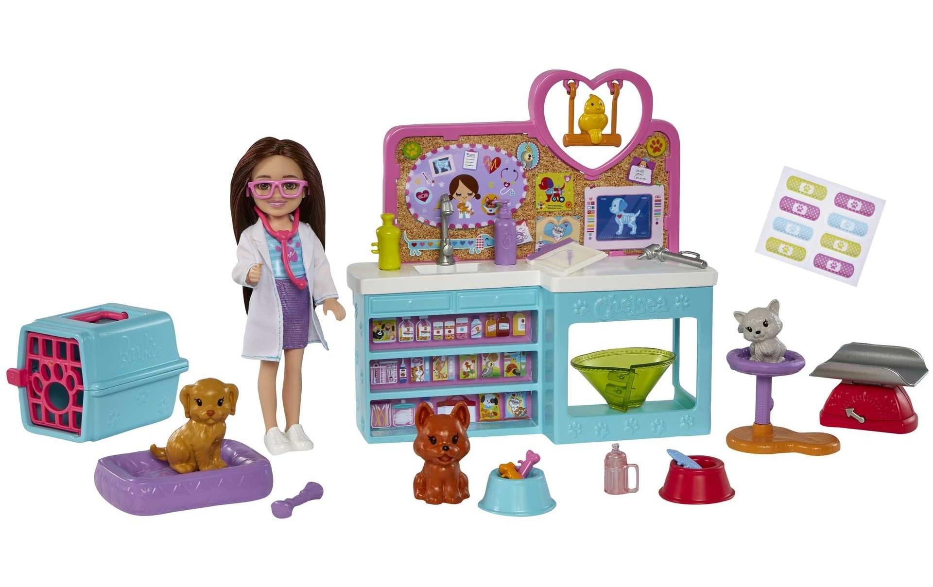 Barbie Spielwelt »Spielset Chelsea Tierklinik mit Tierchen & Zubehör«
