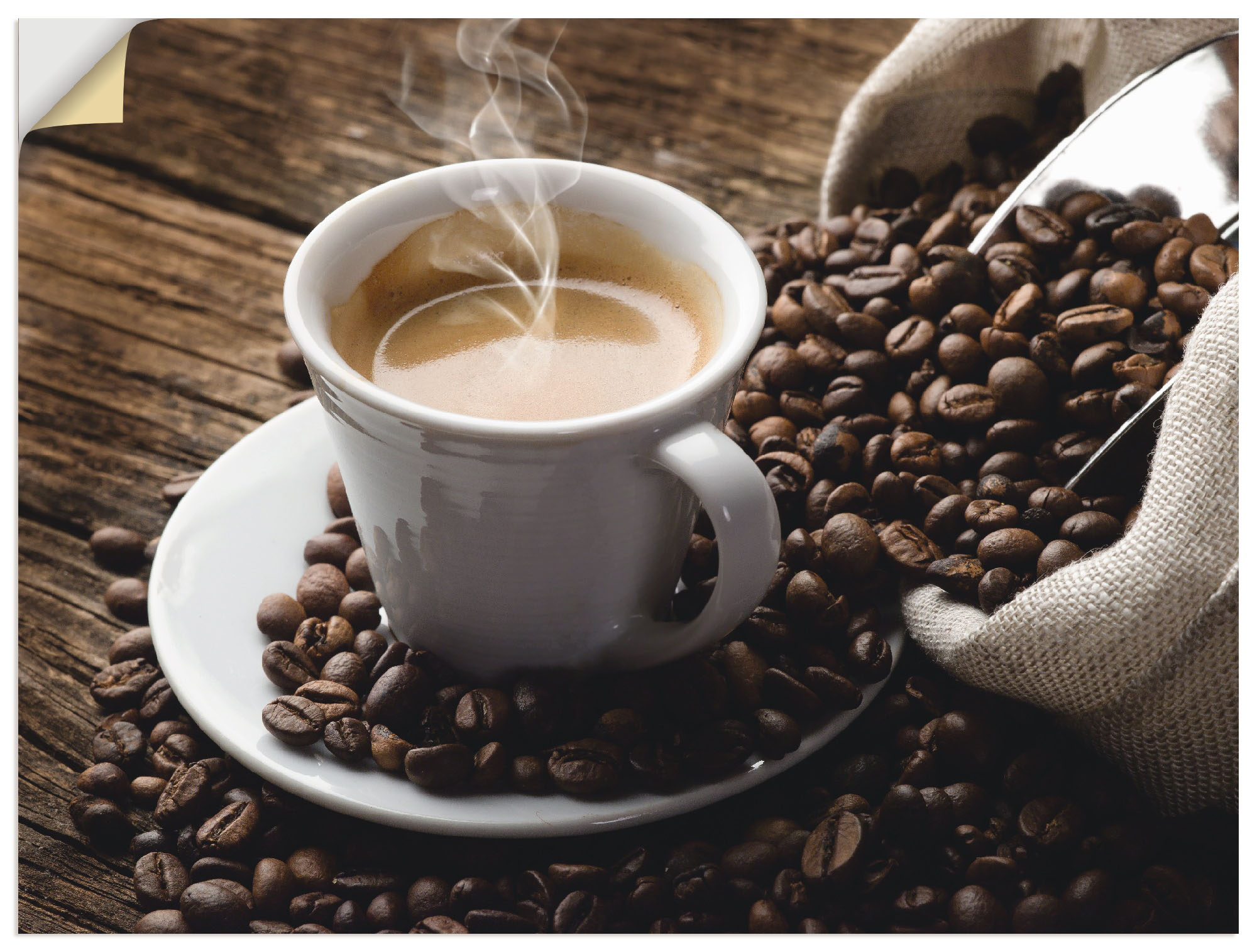 Artland Wandbild »Heisser Kaffee - dampfender Kaffee«, Getränke, (1 St.), als Alubild, Leinwandbild, Wandaufkleber oder Poster in versch. Grössen