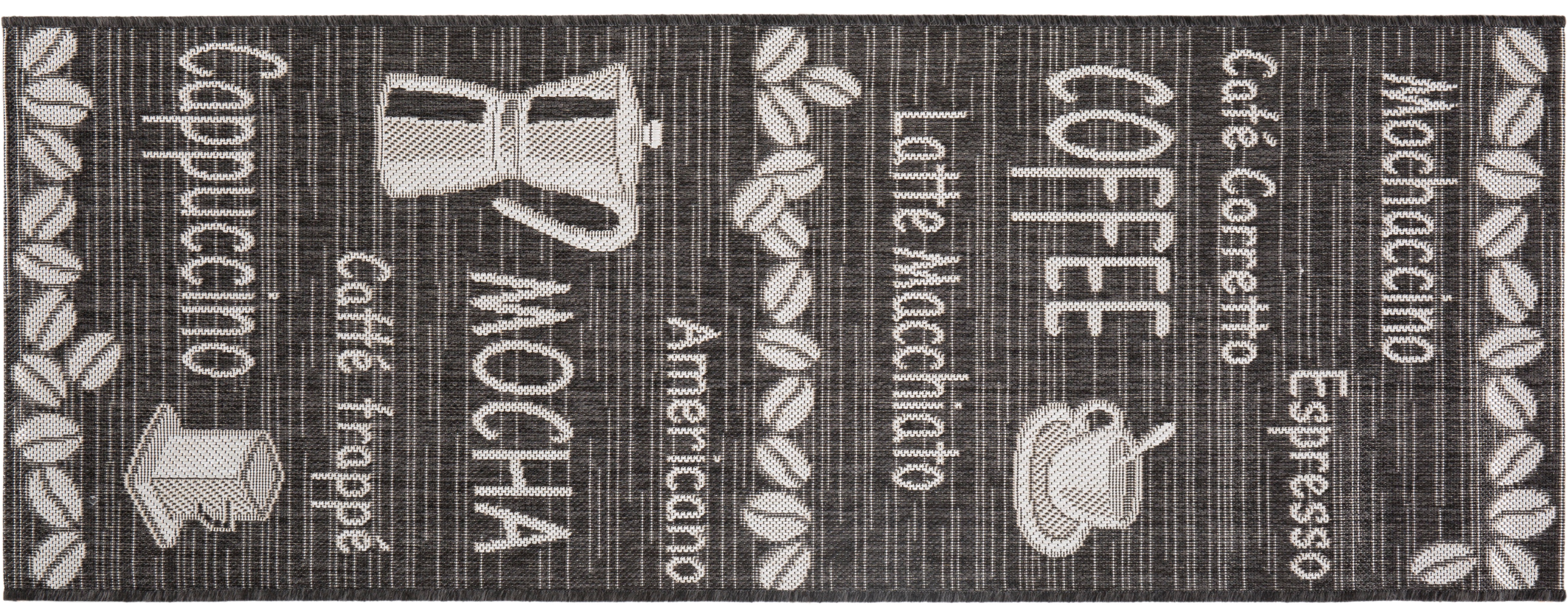 Andiamo Küchenläufer »Arizona Kaffee«, rechteckig, Flachgewebe, Motiv Kaffee, mit Schriftzug, Küche, Outdoor geeignet