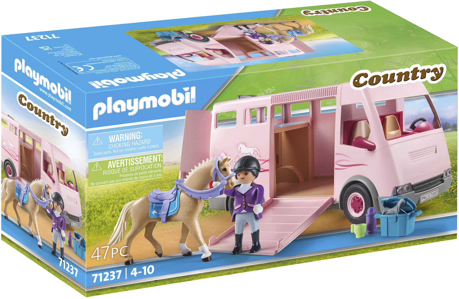Playmobil® Konstruktions-Spielset »Pferdetransporter (71237), Country«, (47 St.), Made in Europe