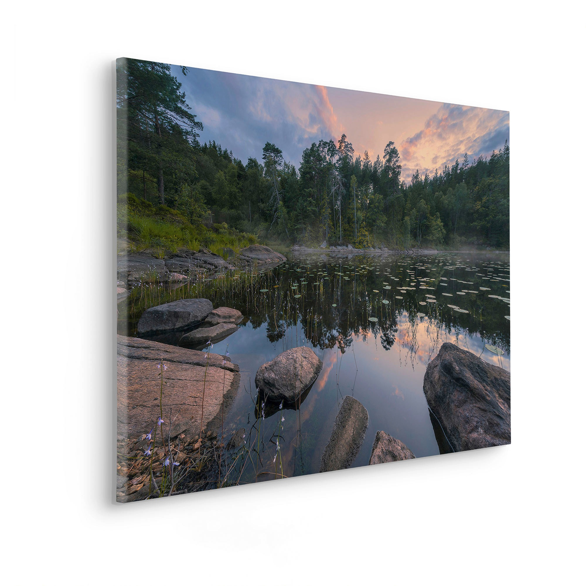Komar Leinwandbild »Keilrahmenbild - Mystic Shores - Grösse 90 x 60 cm«, Baum-Blätter-Natur-Berge-Blumen-Foto-Jahreszeiten-Landschaft-Meer-Strand-Palmen, (Packung, 1 St.), Deutsches Qualitätsvlies (155 g/m²)
