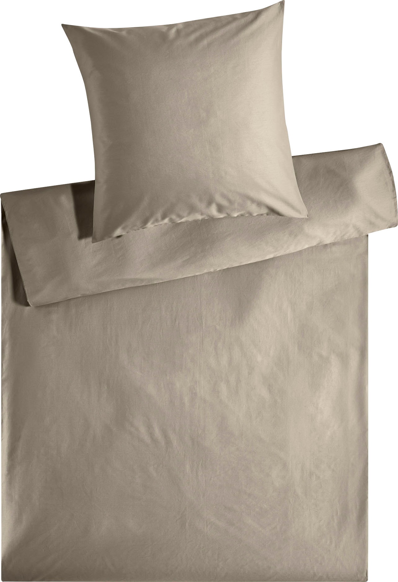 Kneer Bettwäsche »Edel-Satin Uni in 135x200, 155x220 oder 200x200 cm«, (3 tlg.), Bettwäsche aus Baumwolle in Satin-Qualität, unifarbene Bettwäsche