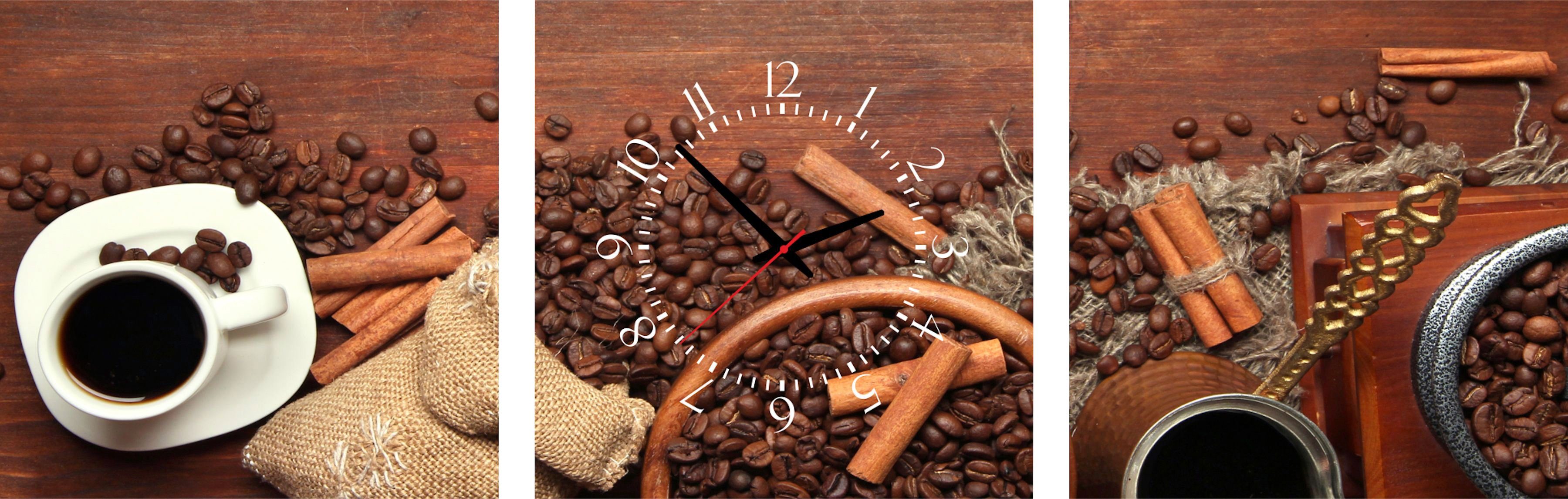 Conni Oberkircher´s Bild mit Uhr »Black Gold - Kaffee«, Kaffee, (Set), mit dekorativer Uhr, Kaffeebohnen, Küche