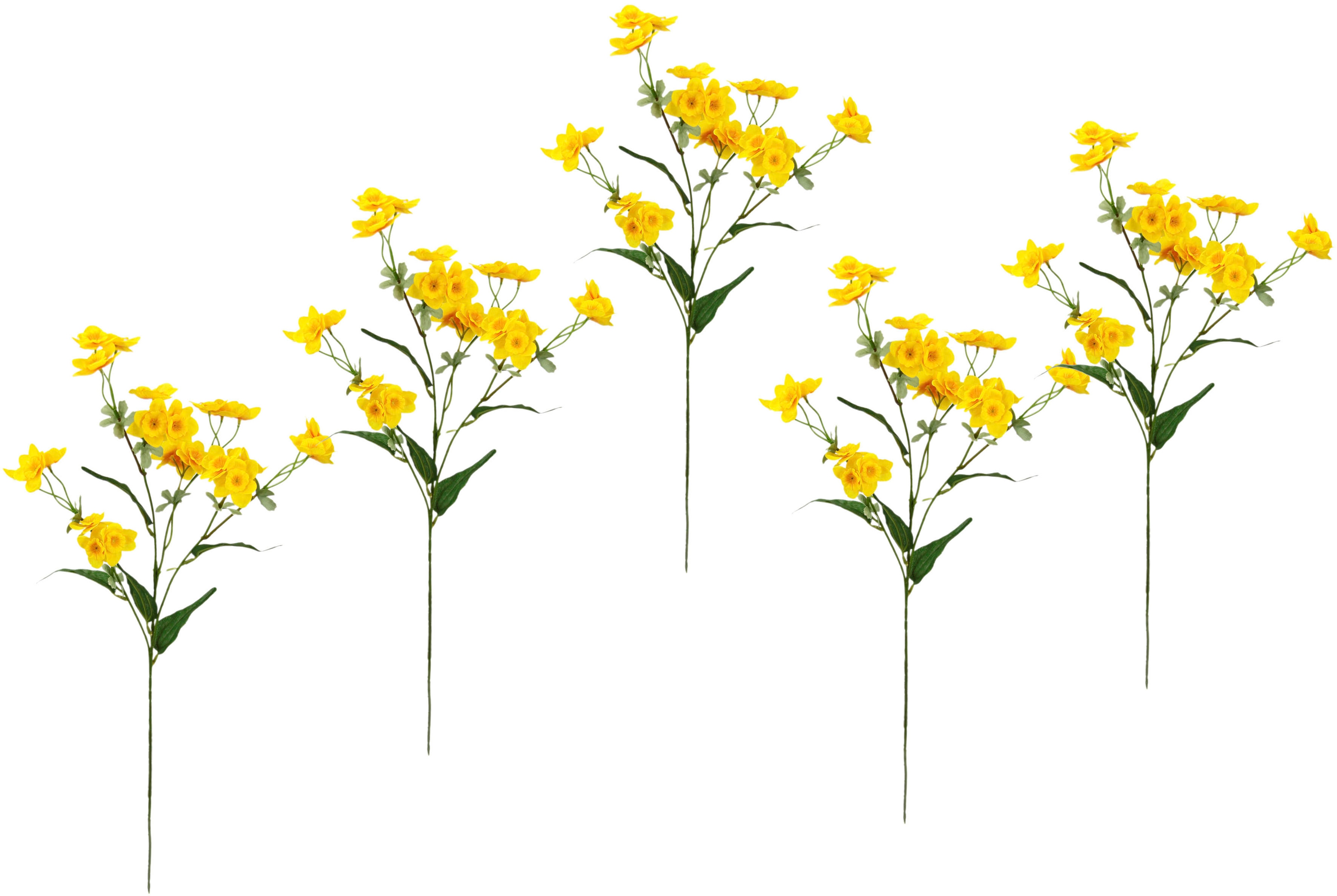 I.GE.A. Kunstblume »Narzissenzweig«, 5er Set Narzisse künstliche Blume Ostern Seidenblume Frühjahrsdeko
