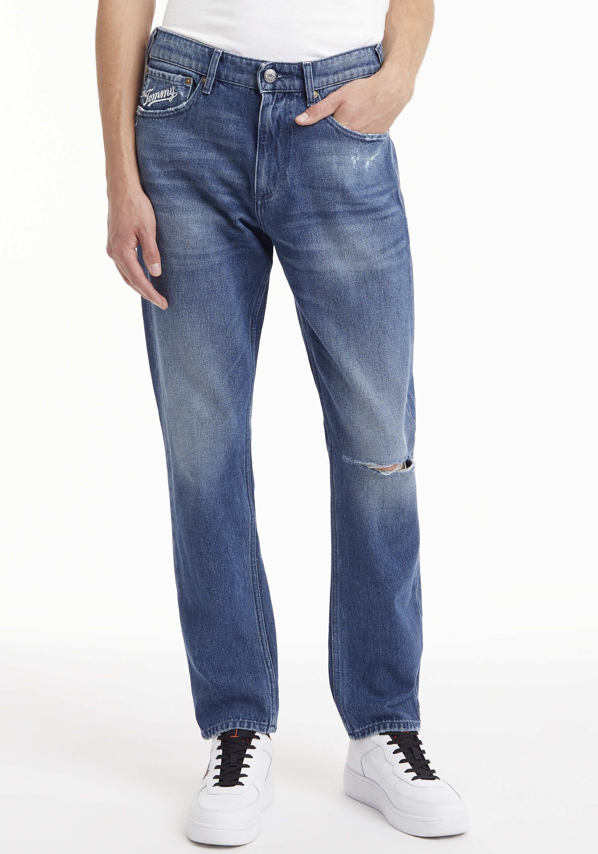 Tommy Jeans Slim-fit-Jeans »SCANTON Y SLIM«, mit Tommy Jeans Knopf & Nieten