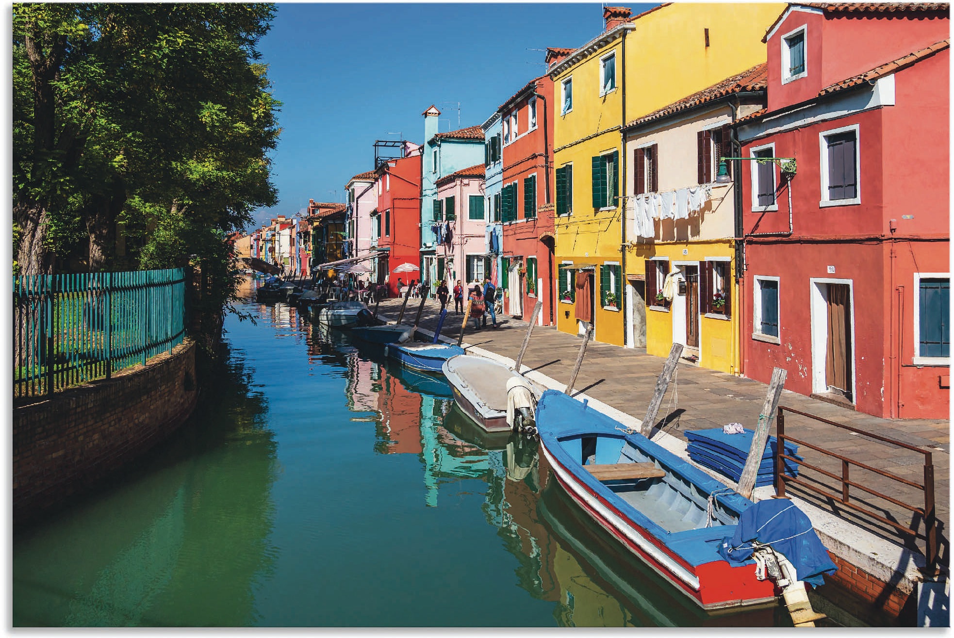 Artland Wandbild »Bunte Gebäude auf Insel Burano Venedig«, Bilder von Booten & Schiffen (1 Stück), in vielen Grössen & Produktarten - Alubild/Outdoorbild, Leinwandbild, Poster, Wandaufkleber/Wandtattoo auch für Badezimmer geeignet