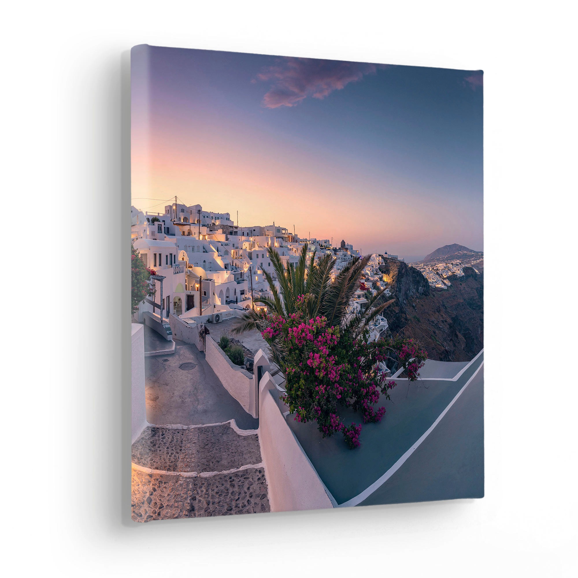 Komar Leinwandbild »Keilrahmenbild - Fira to Oia - Grösse 30 x 30 cm«, Baum-Blätter-Natur-Berge-Blumen-Foto-Jahreszeiten-Landschaft-Meer-Strand-Palmen, (Packung, 1 St.), Deutsches Qualitätsvlies (155 g/m²)