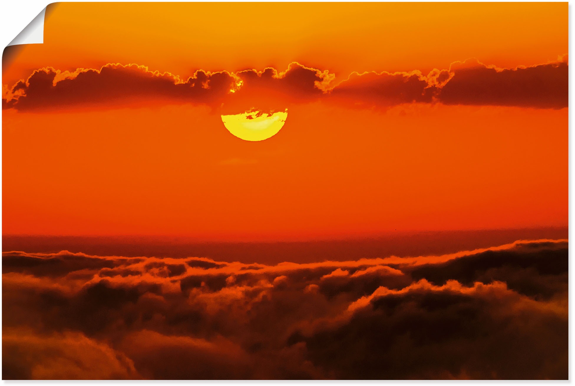 Artland Wandbild »Sonnenuntergang in den Bergen«, (1 Stück), in vielen Grössen & Produktarten - Alubild / Outdoorbild für den Aussenbereich, Leinwandbild, Poster, Wandaufkleber / Wandtattoo auch für Badezimmer geeignet