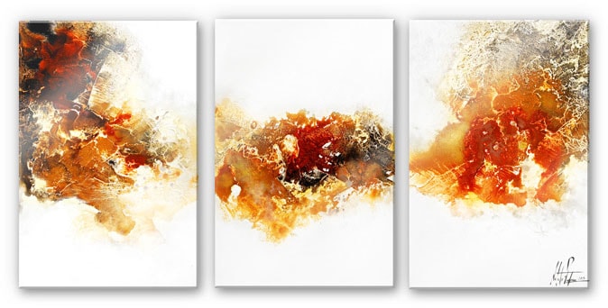 Wall-Art Mehrteilige Bilder »Flüssiges Goldfarben Collage (3-teilig)«, (Set, 3 St.)