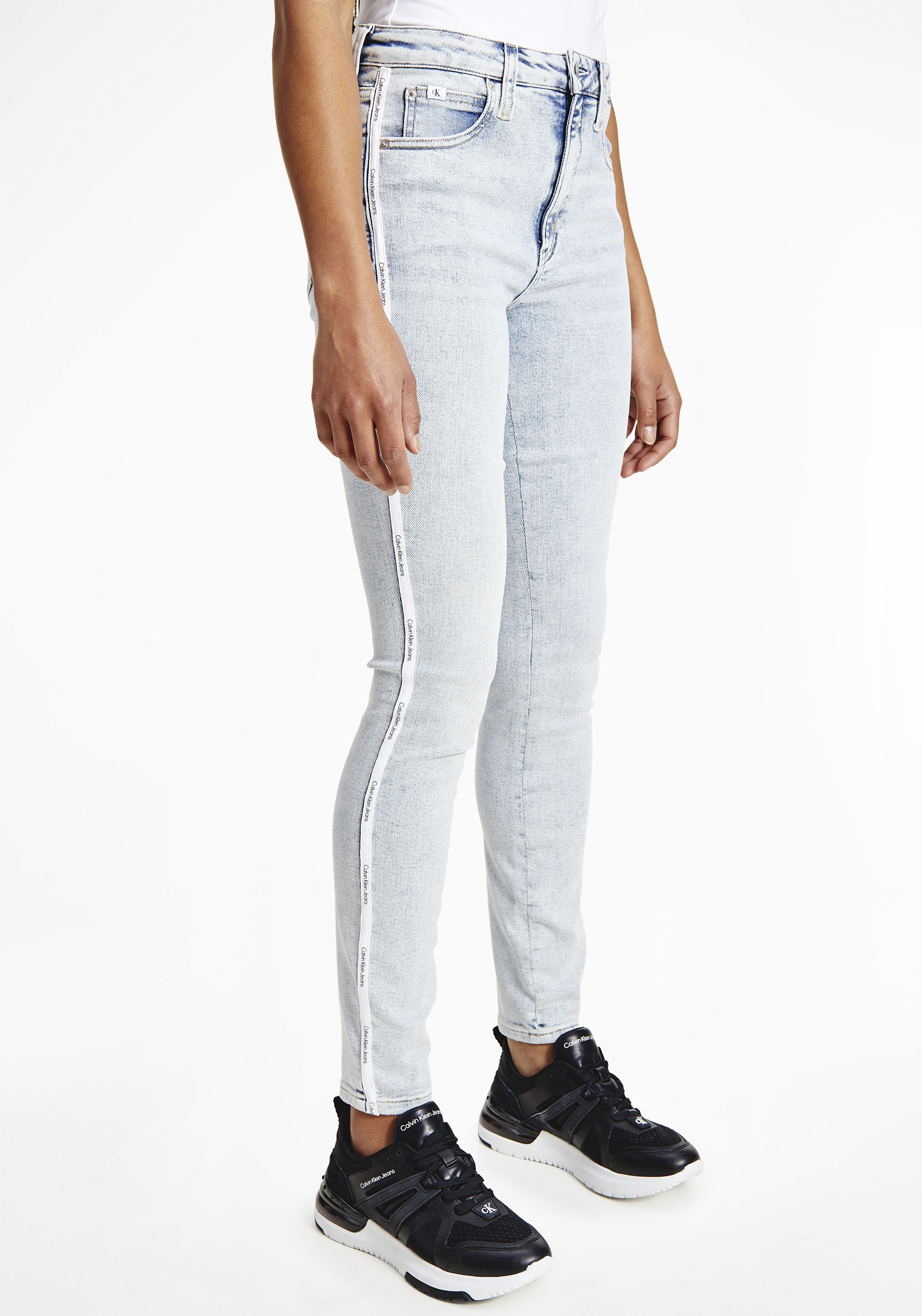 Calvin Klein Jeans Skinny-fit-Jeans »HIGH RISE SKINNY«, mit seitlichem Calvin Klein Jeans Logo-Schriftzug