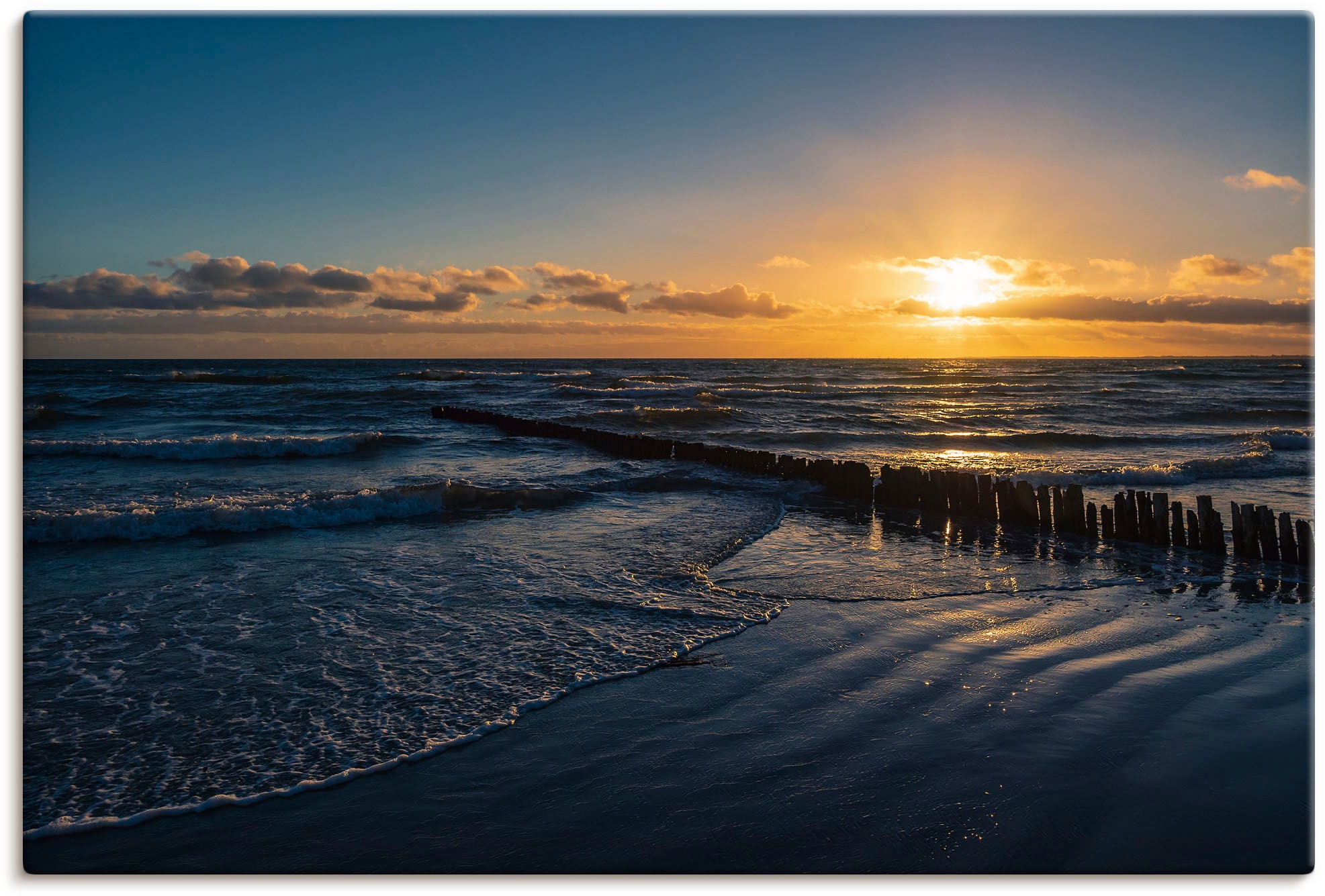 Artland Wandbild »Ostseeküste auf der Insel Moen Dänemark«, Bilder vom Sonnenuntergang & -aufgang (1 Stück), in vielen Grössen & Produktarten - Alubild / Outdoorbild, Leinwandbild, Poster, Wandaufkleber / Wandtattoo auch für Badezimmer geeignet