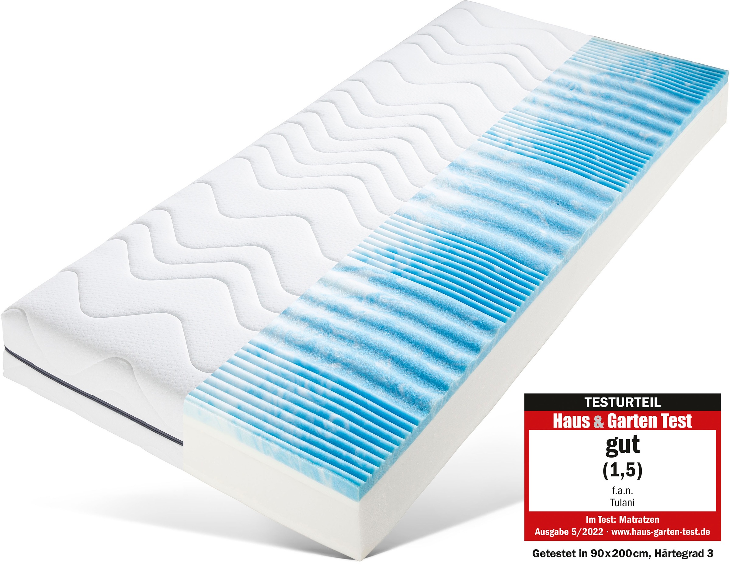 f.a.n. Schlafkomfort Taschenfederkernmatratze »Tulani im Haus & Gartentest mit 'Gut' (1,5) bewertet«, 24 cm cm hoch, 530 Federn, (1 St.), Matratze in verschiedenen Grössen erhältlich, atmungsaktive Matratze