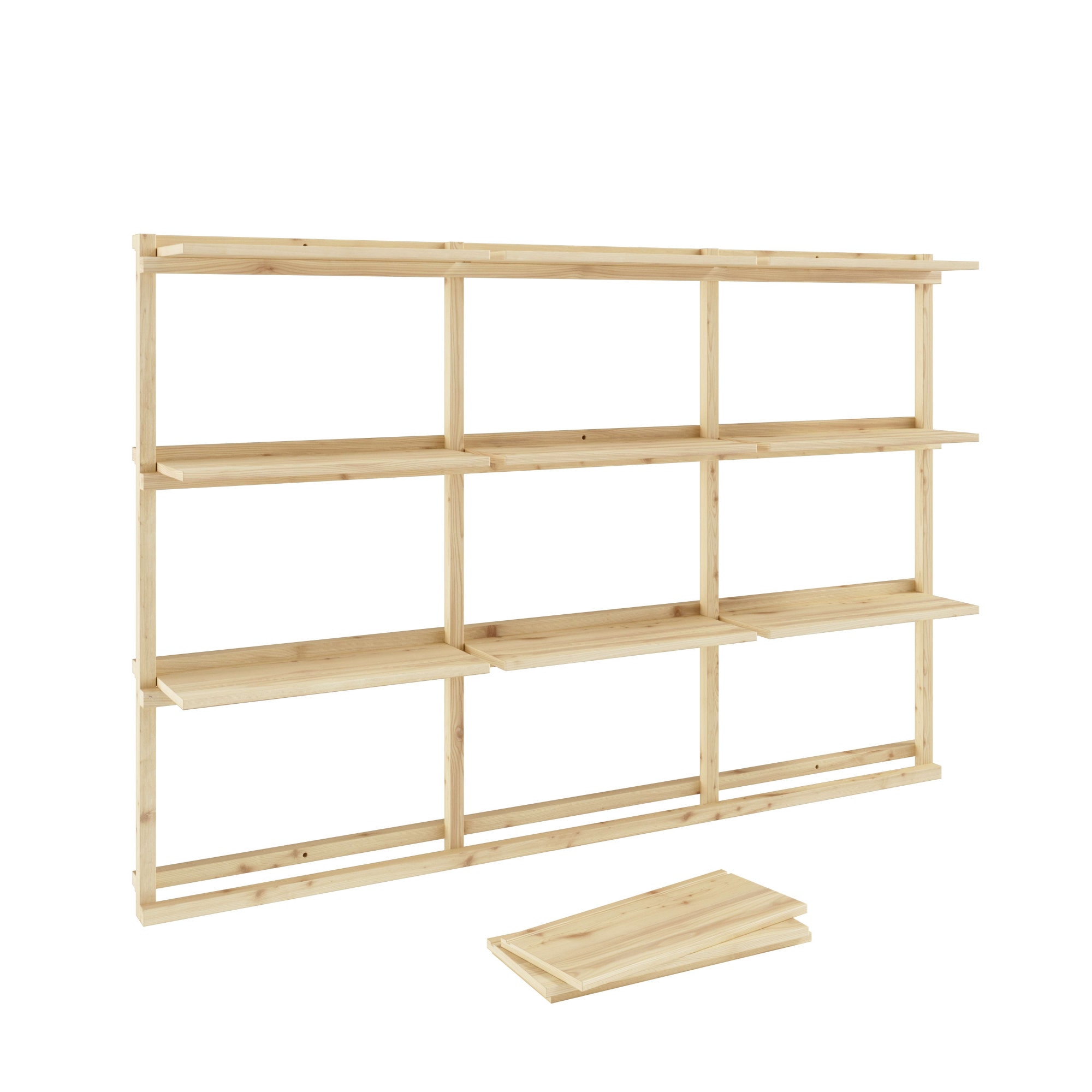 Karup Design Wandregal »Groove Shelving Big, Wandregal, Aufbewahrung, Deko, Platzsparend«, (BxTxH ca: 192x25,5x127), inkl. 12 Abnehmbare Regalböden aus FSC®-zertifiziertem Massivholz
