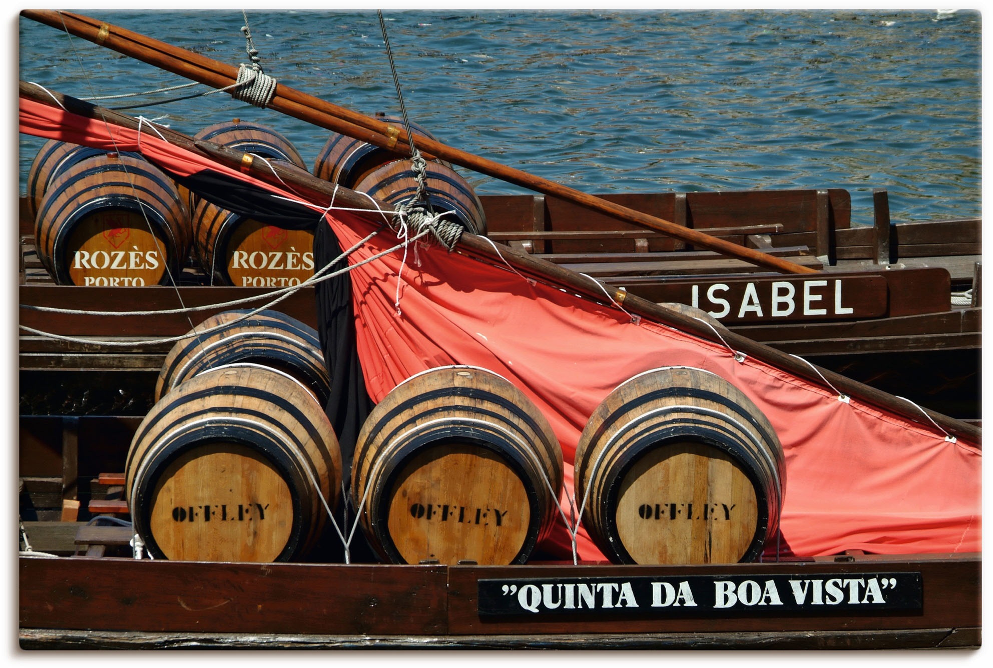 Artland Wandbild »Typisches Portwein Transportboot Douro«, (1 Stück), in vielen Grössen & Produktarten - Alubild / Outdoorbild für den Aussenbereich, Leinwandbild, Poster, Wandaufkleber / Wandtattoo auch für Badezimmer geeignet