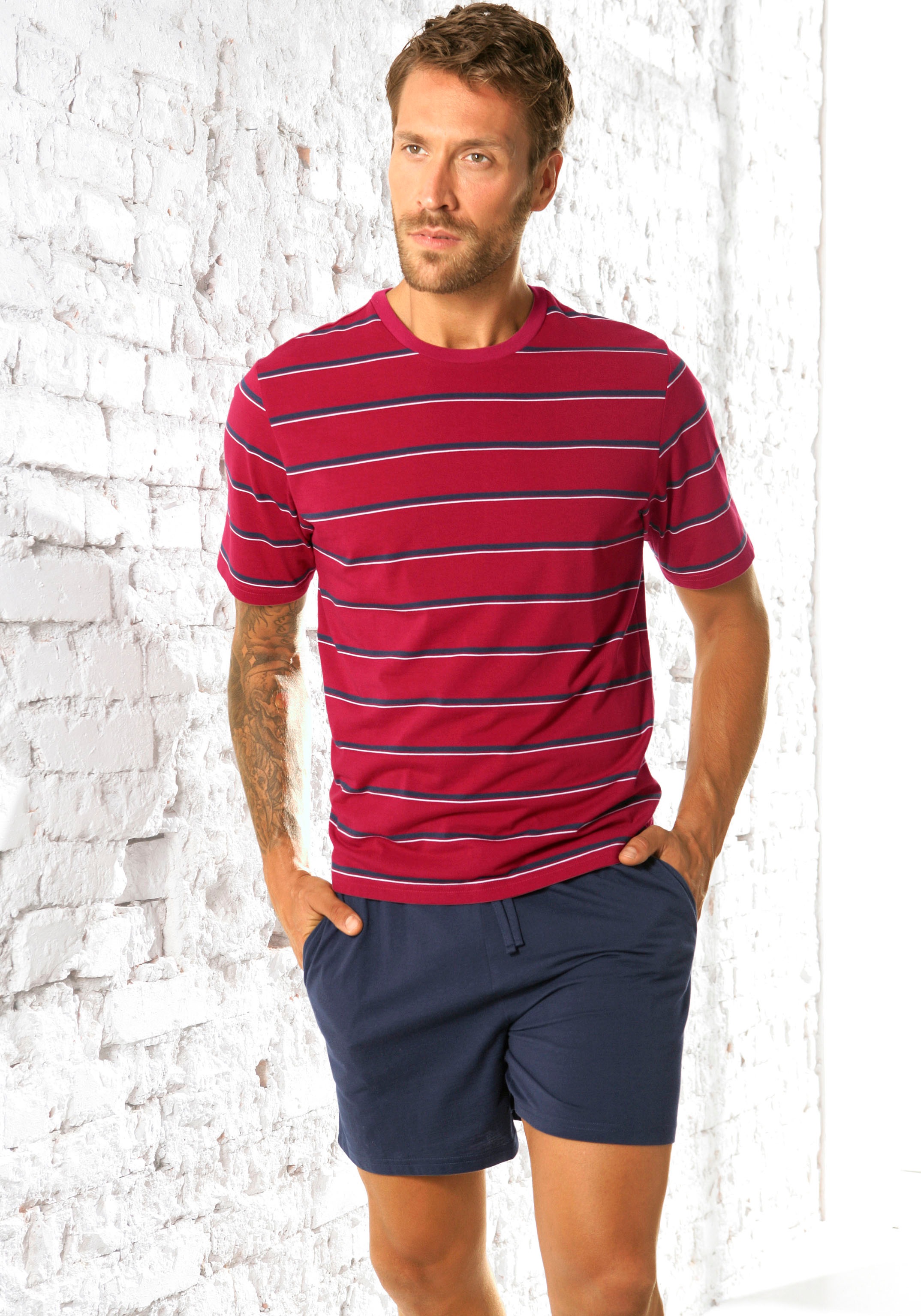 H.I.S Shorty, (2 tlg., 1 Stück), mit garngefärbten Streifen