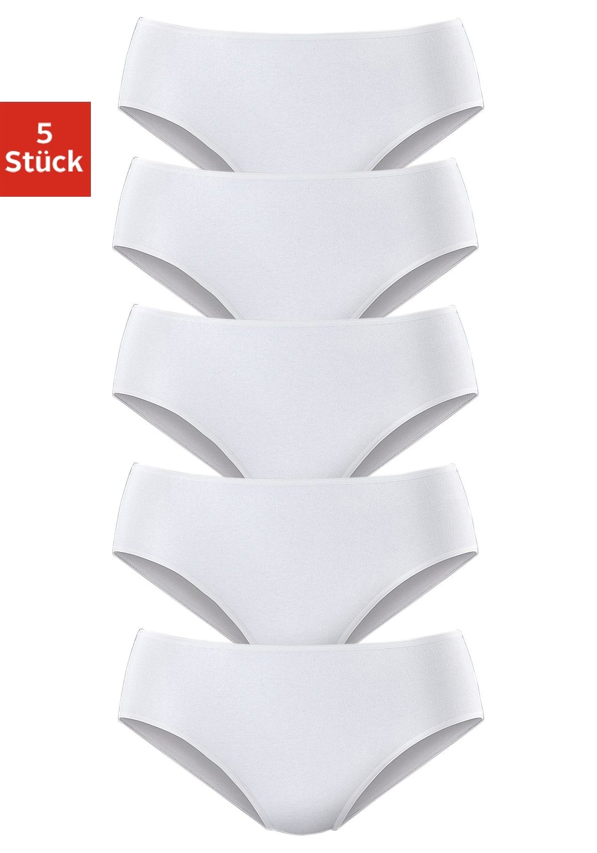 petite fleur Jazz-Pants Slips, (Packung, 5 St.), in klassischen Uni-Farben