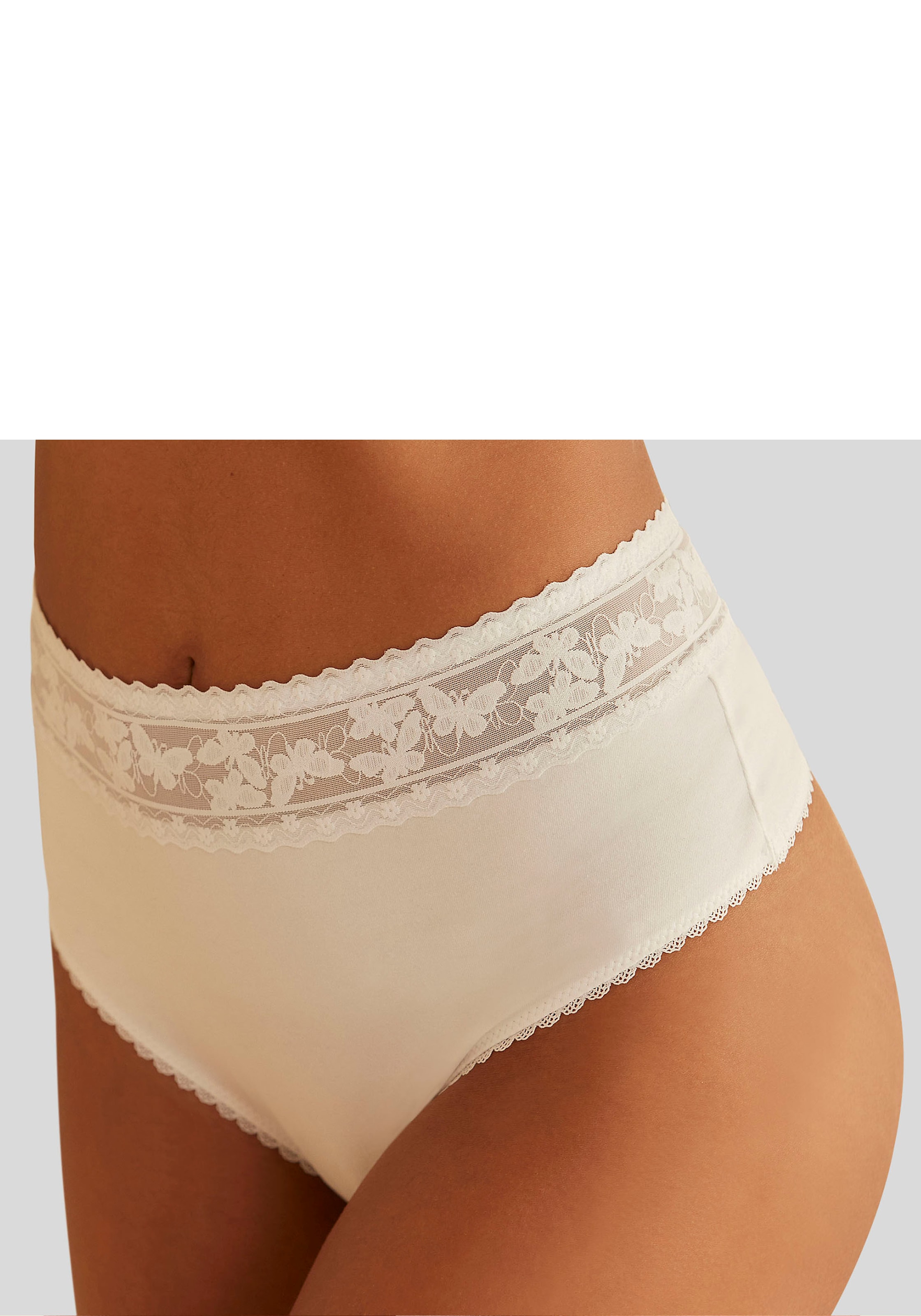 Nuance High-Waist-String, mit Bund aus feiner Spitze