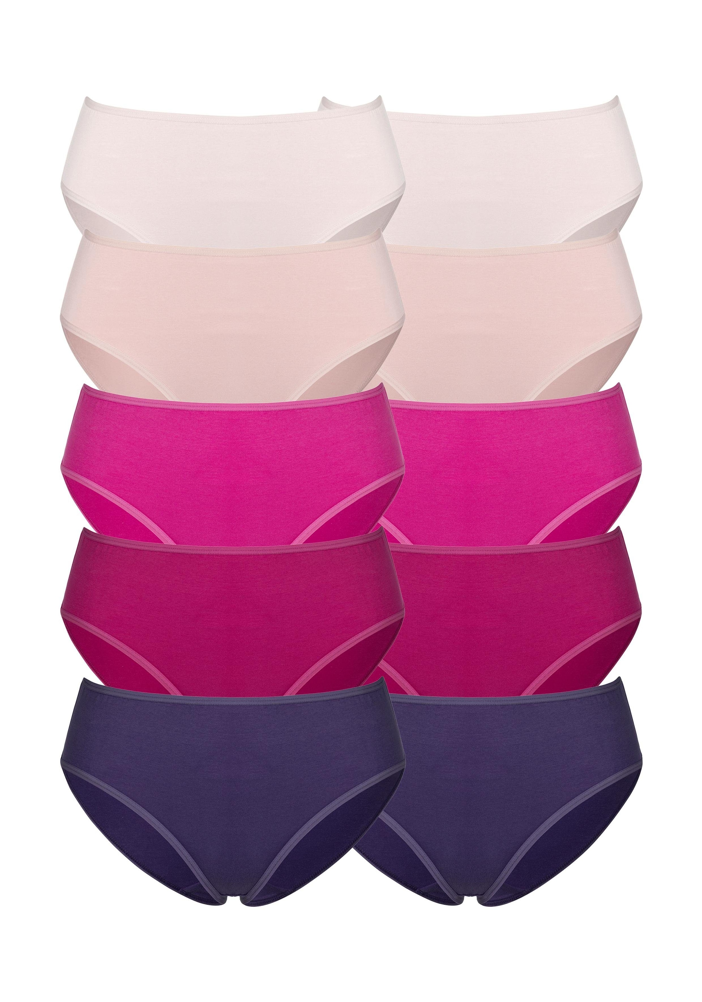 petite fleur Jazz-Pants Slips, (Packung, 10 St.), in frischen Uni-Farben