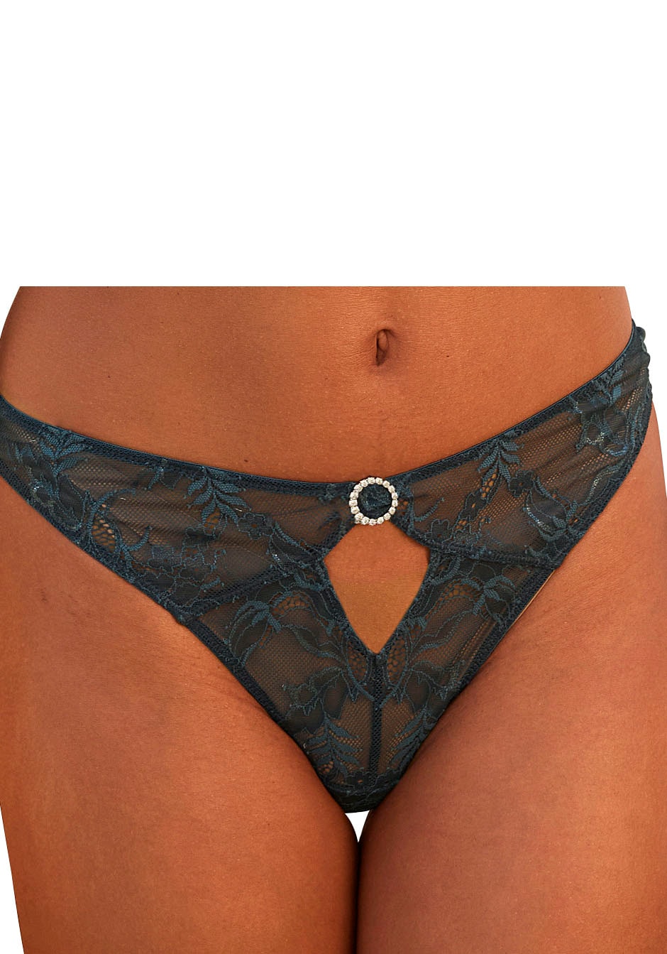LASCANA High-Waist-String, aus dezent transparenter Spitze