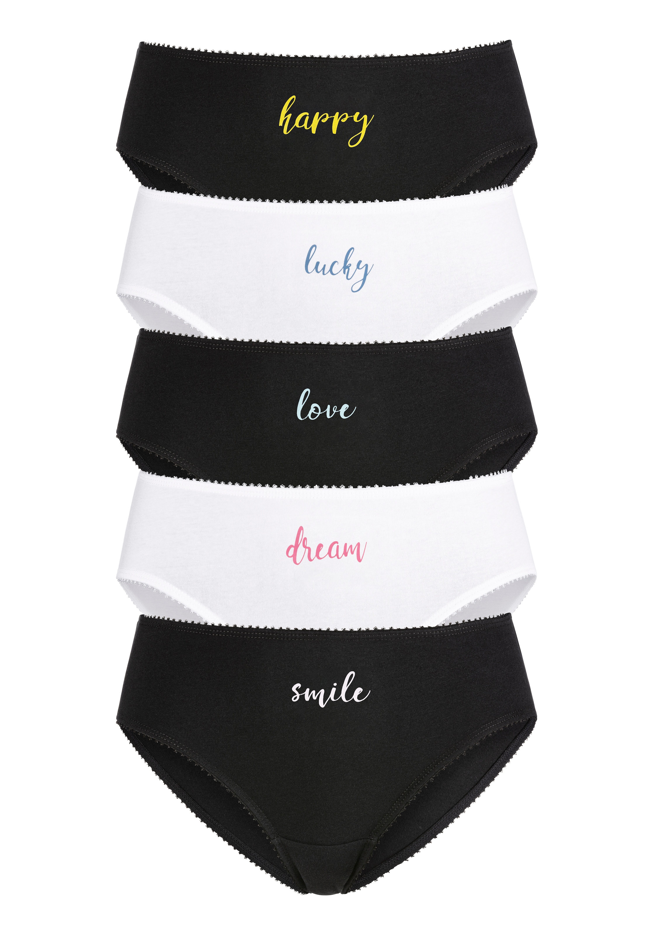 Vivance Jazz-Pants Slips, (Packung, 5 St.), mit elastischer Mäusezähnchenkante