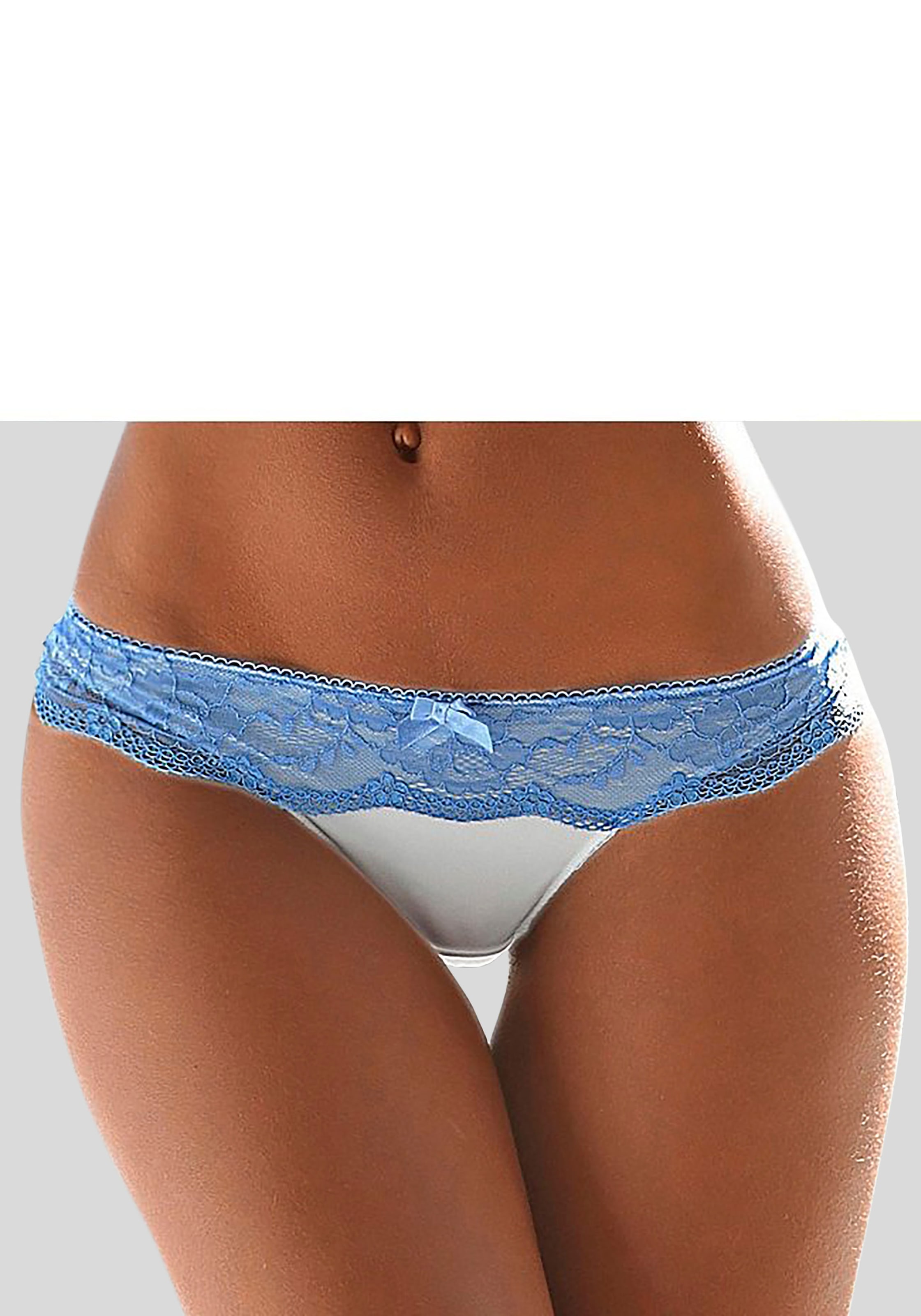 LASCANA String, mit breitem Bund aus blumiger Spitze, Dessous