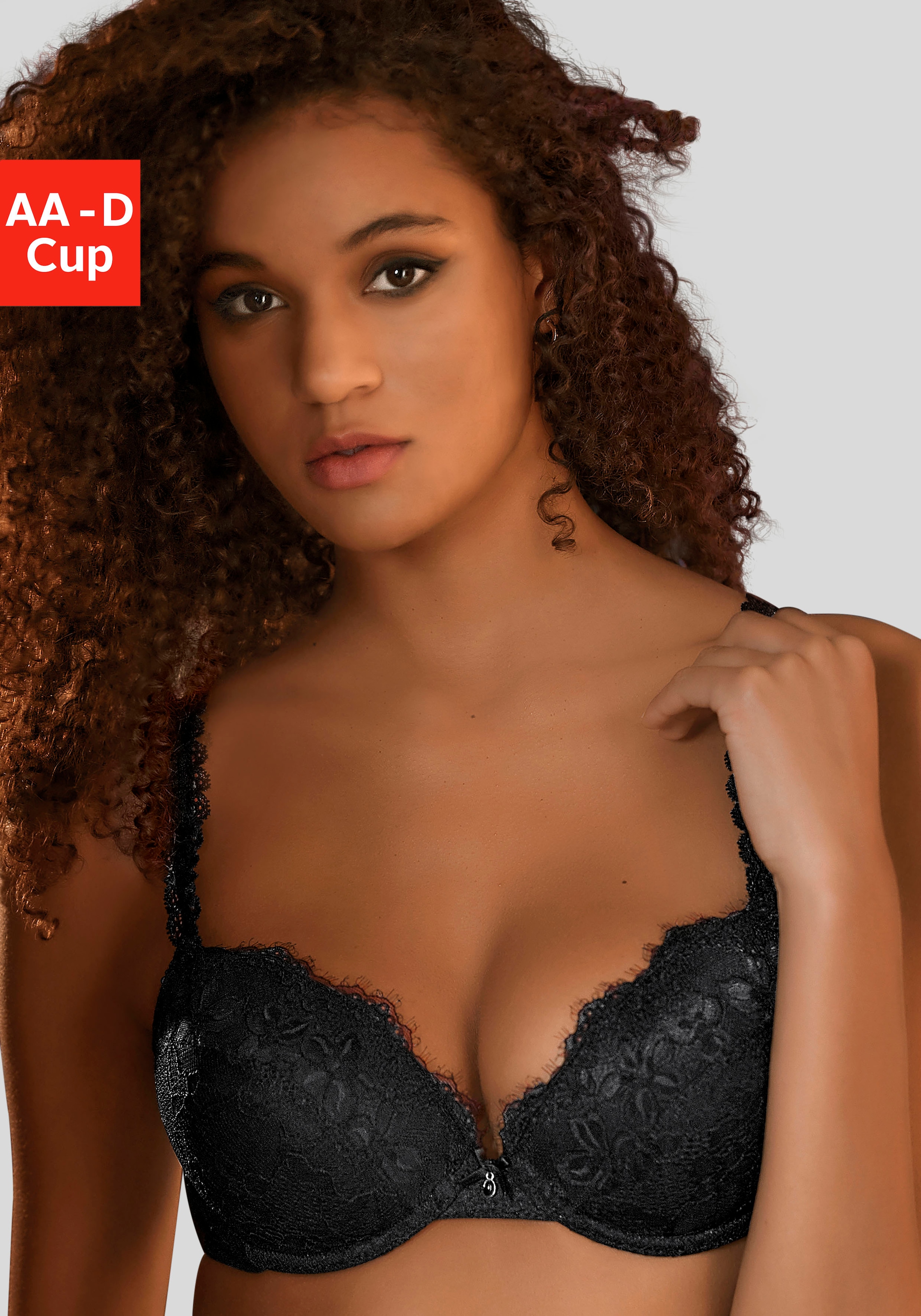 Vivance Push-up-BH, mit verzierten Trägern in blumiger Optik, sexy Dessous