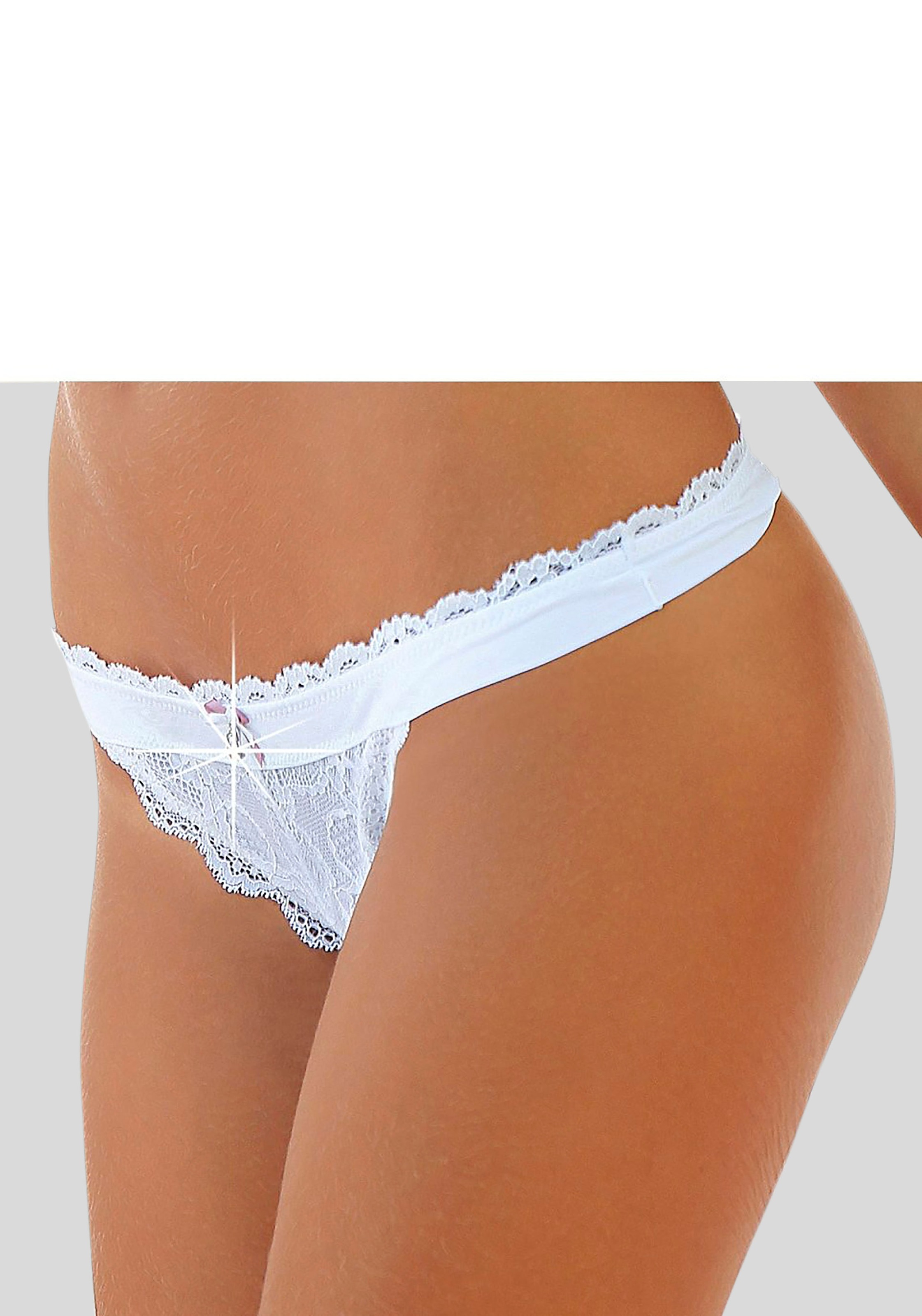 LASCANA String »Premium Dessous«, mit floraler Spitze