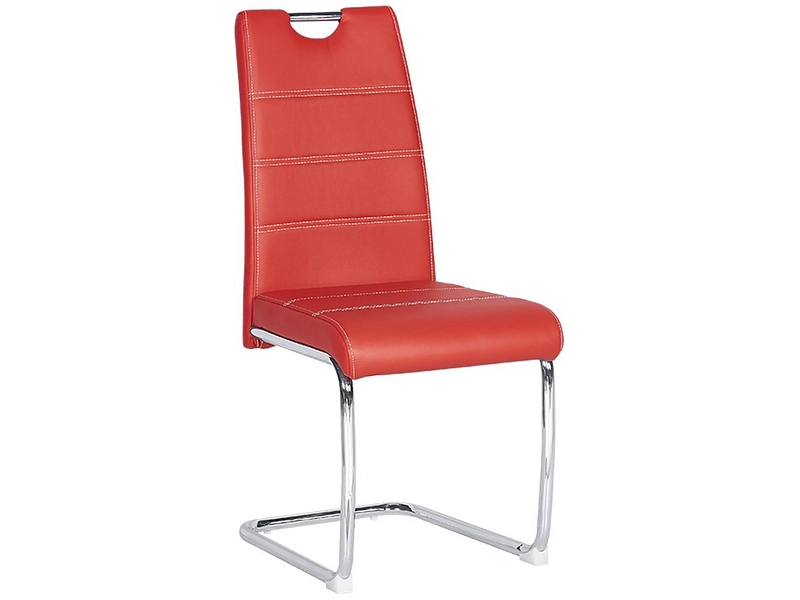 Stuhl FLORI Synthetisches Leder rot