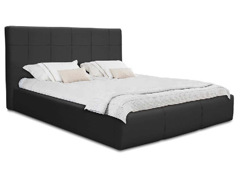 Bett NORA 160x200cm lederlook schwarz