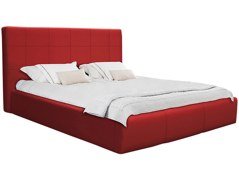 Bett NORA 160x200cm lederlook rot