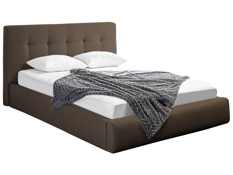Bett NORA 180x200cm stoff rotbraun