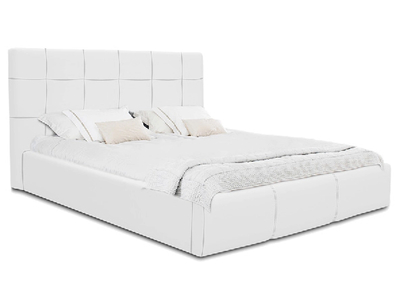 Bett NORA 180x200cm lederlook weiss