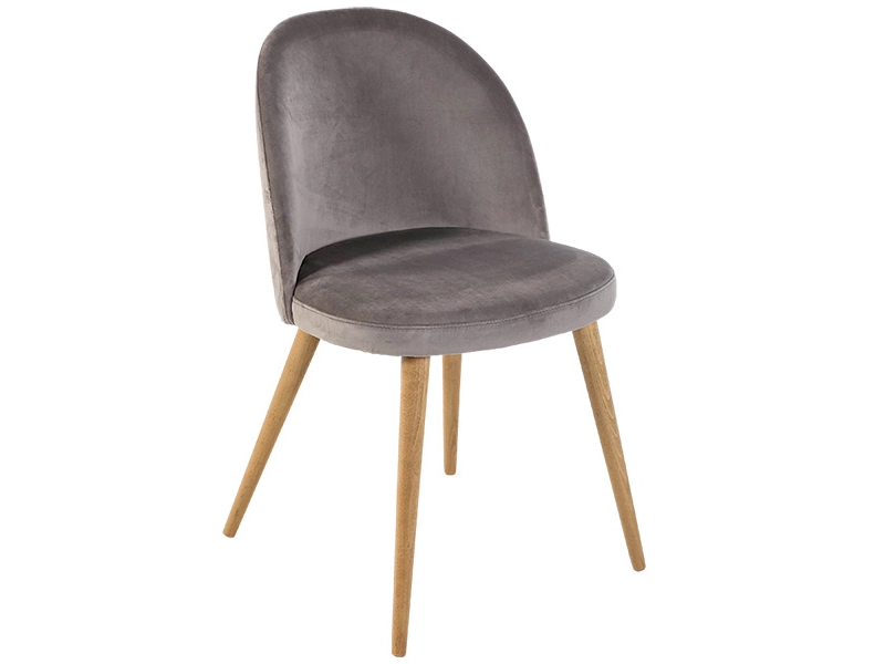 Stuhl ZOLA Samt hellgrau