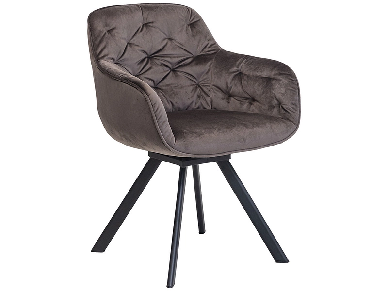 Stuhl DIANA Samt taupe Drehsitz