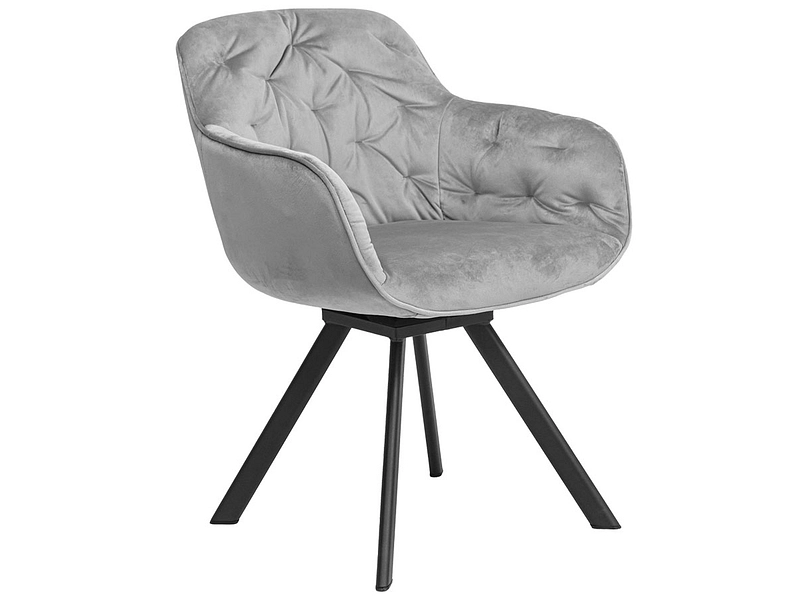 Stuhl DIANA Samt grau Drehsitz