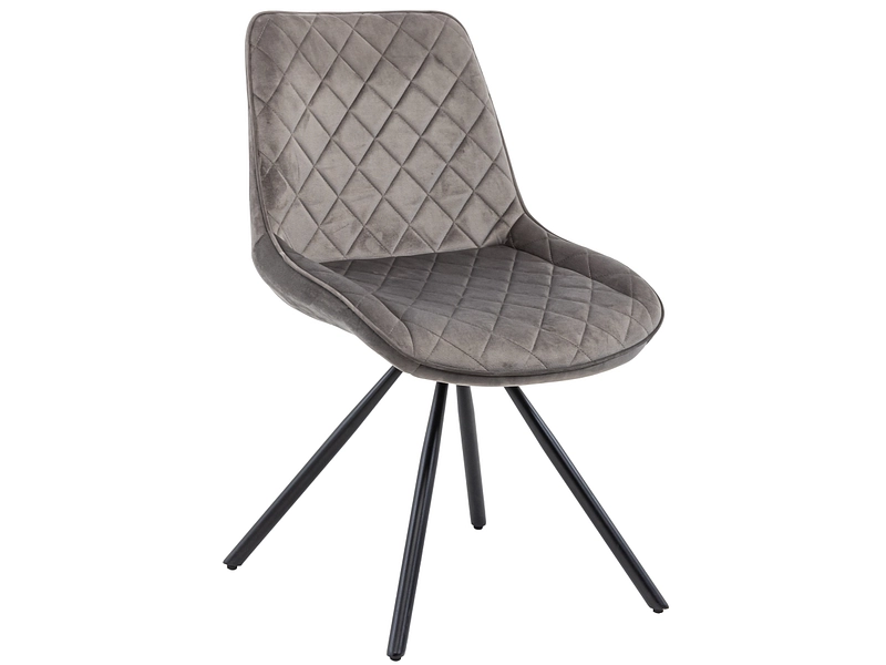 Stuhl CHIC Samt grau Drehsitz