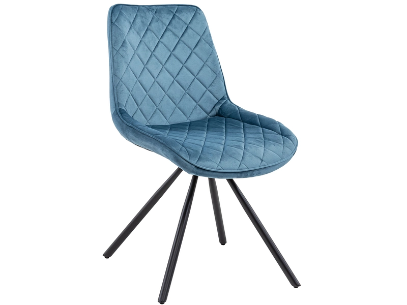 Stuhl CHIC Samt entenblau Drehsitz