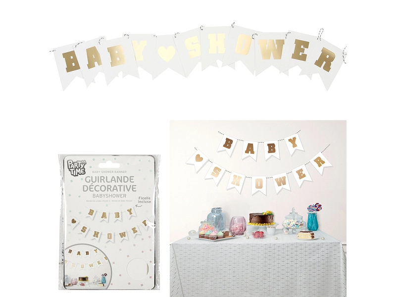 Baby Shower Banner CELEBRATION Weiss